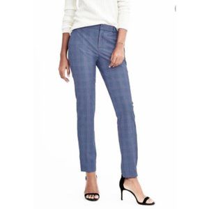 BANANA REPUBLIC Ryan Blue Gingham Straight Leg Trousers